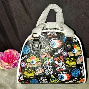 Von Dutch Black Jax Chaos Print Bowling Bag